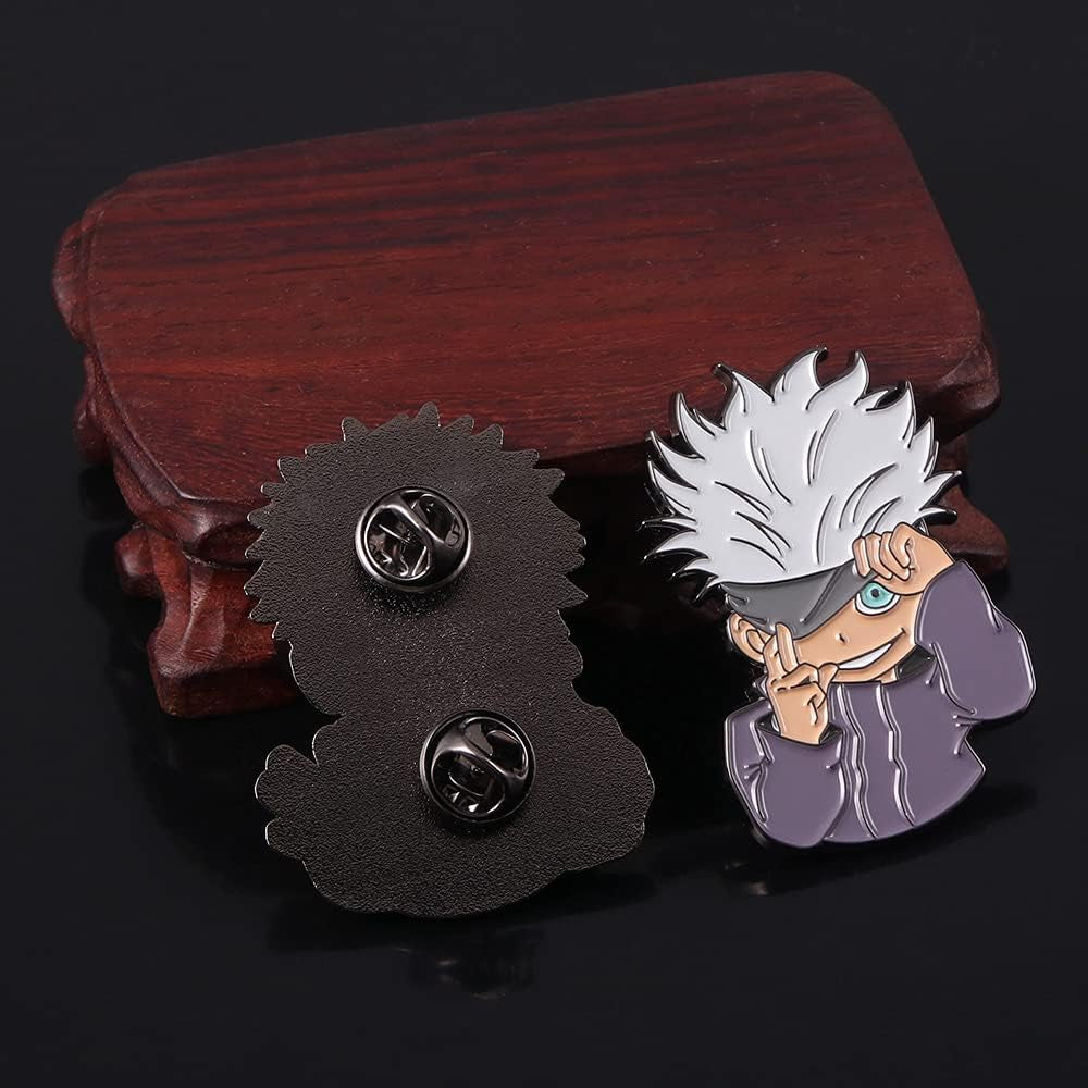 JJK Satoru Brooch Pins - Anime Figure Satoru Enamel Pins - Funny Gifts for Anime Lovers