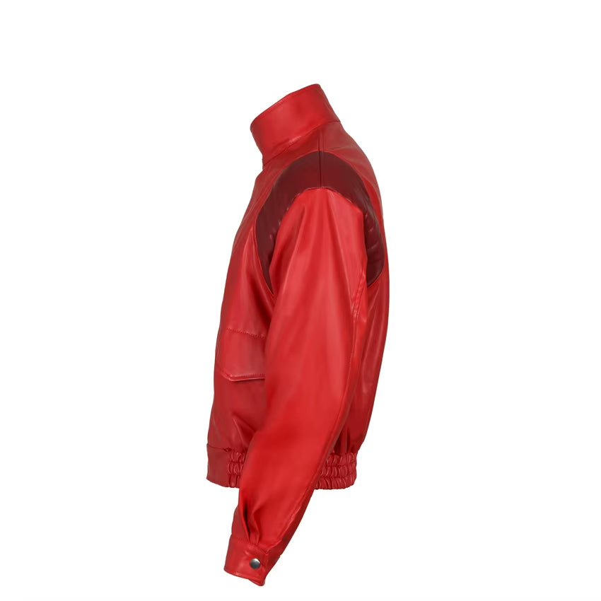 Akira Kaneda Jacket Cosplay Red Men Coat Capsule Pill Printed Bomber Motorcycle Rider PU Leather Costume Anime Cloth