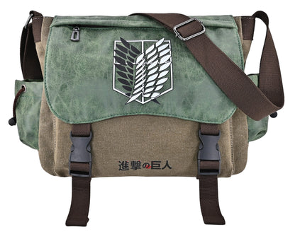 Anime Attack on Titan Messenger Bag Crossbody Bag Survey Corps Canvas Shoulder Bag