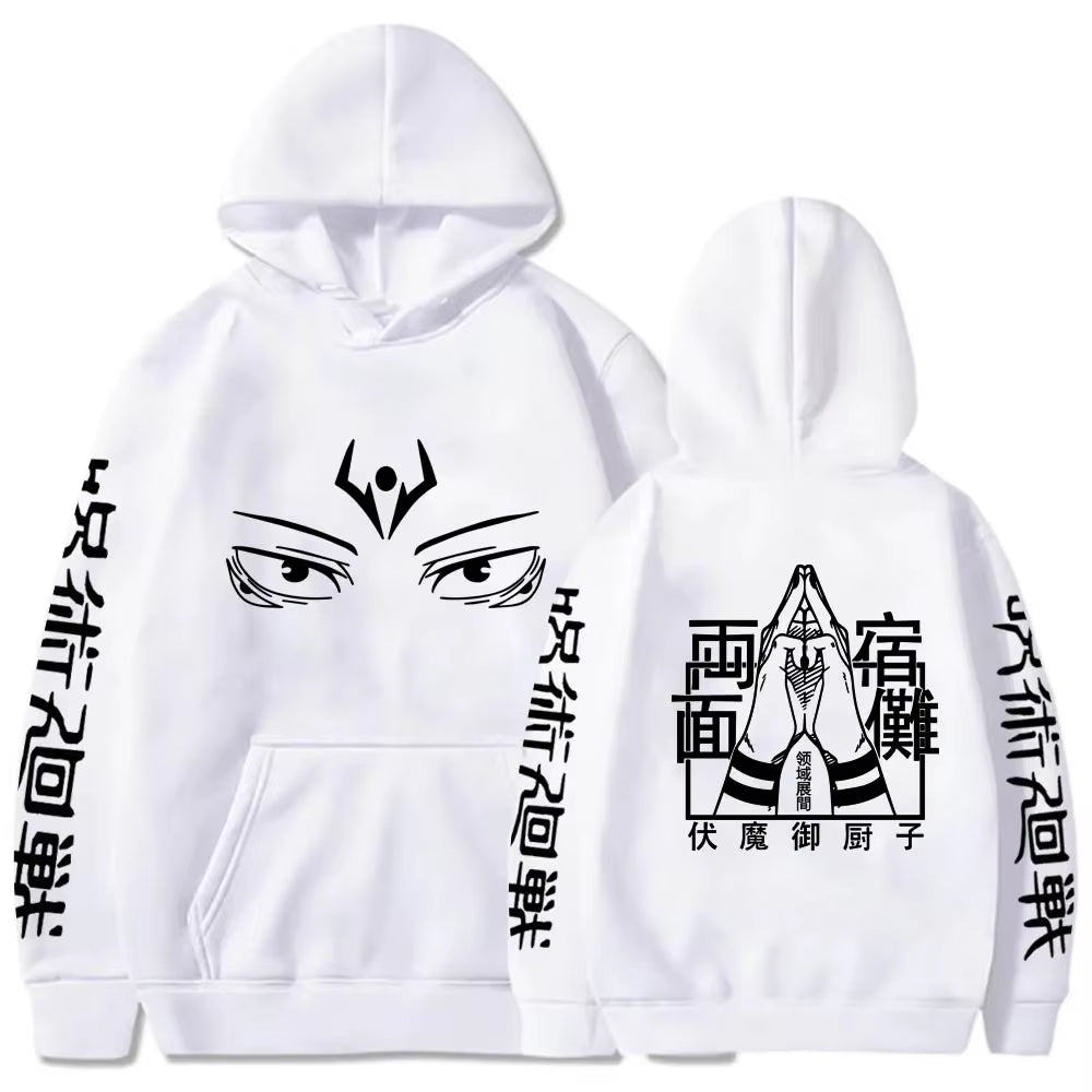 Anime Jujutsu Kaisen Hoodie Men Ryomen Sukuna Print Unisex Hoodie Pullovers Tops Winter Harajuku Long Sleeve Hooded Sweatshirt