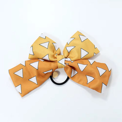 Anime Cosplay Bowknot Hair Ring Nezuko Zenitsu Tanjirou Inosuke Kawaii Fans Collection Hair Accessories