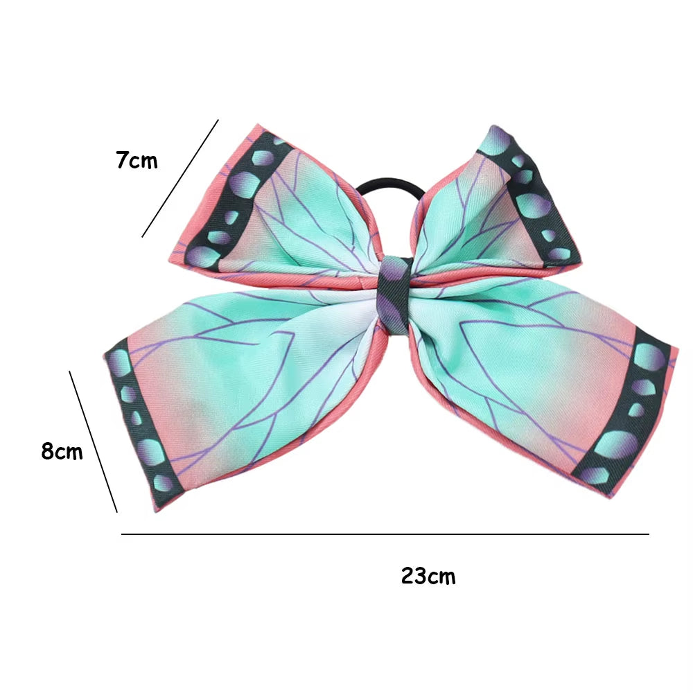 Anime Cosplay Bowknot Hair Ring Nezuko Zenitsu Tanjirou Inosuke Kawaii Fans Collection Hair Accessories