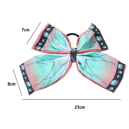Anime Cosplay Bowknot Hair Ring Nezuko Zenitsu Tanjirou Inosuke Kawaii Fans Collection Hair Accessories