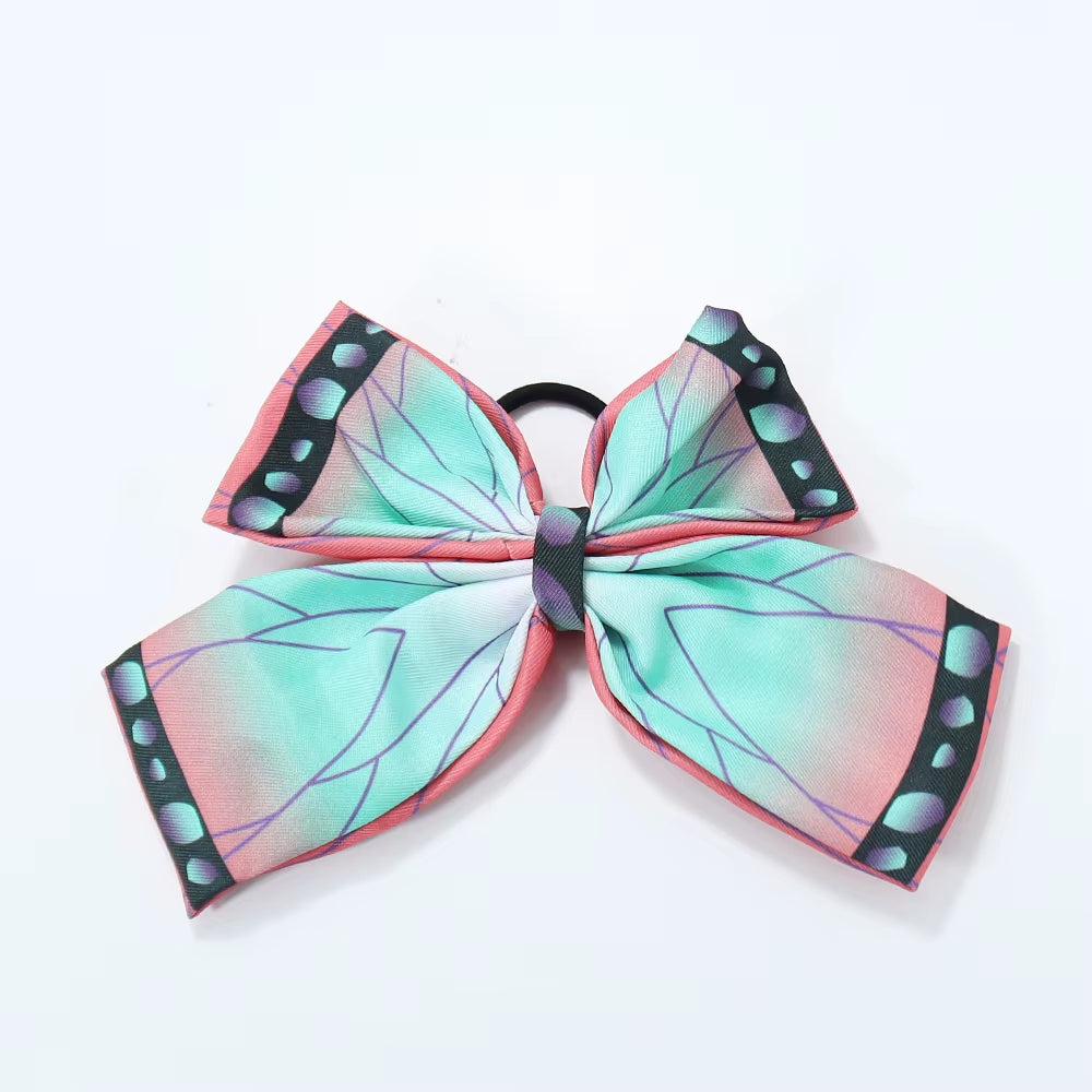 Anime Cosplay Bowknot Hair Ring Nezuko Zenitsu Tanjirou Inosuke Kawaii Fans Collection Hair Accessories
