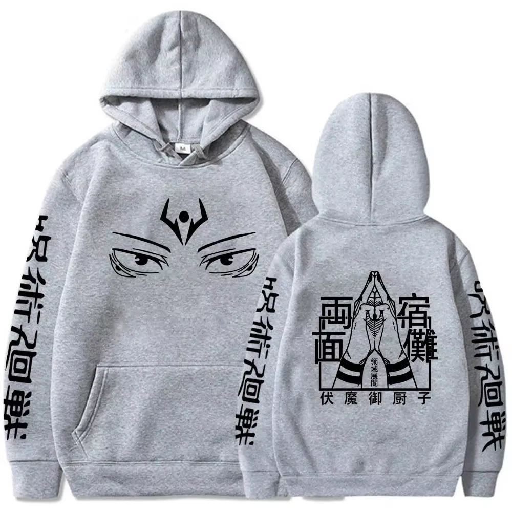 Anime Jujutsu Kaisen Hoodie Men Ryomen Sukuna Print Unisex Hoodie Pullovers Tops Winter Harajuku Long Sleeve Hooded Sweatshirt